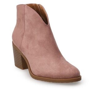 Sonoma | Women's Blush Suede Ankle Booties
